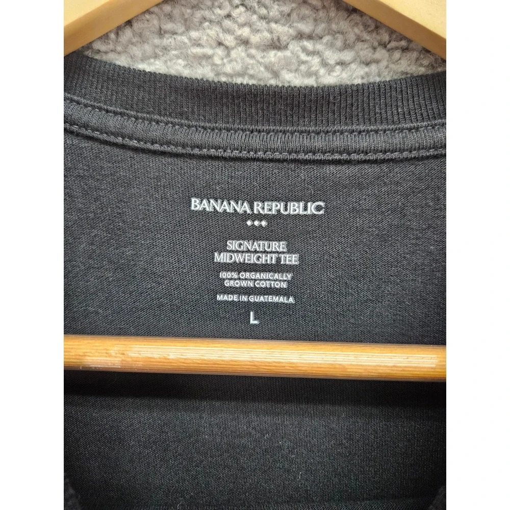 Banana Republic Signature Midweight Tee Large Black Organic Cotton Minimalist